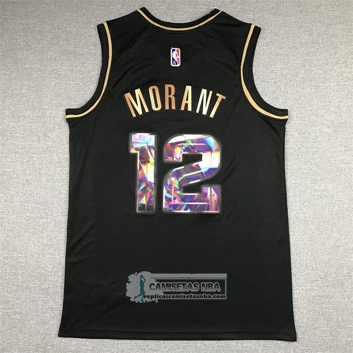 Camiseta Golden Edition Memphis Grizzlies Ja Morant NO 12 2021-22 Negro